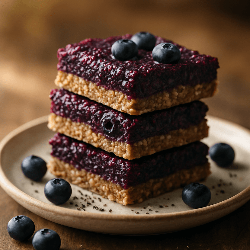 Blueberry Chia Jam Energy Bars