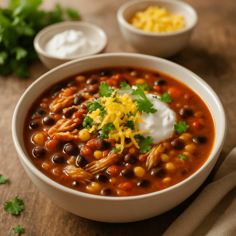 Protein-Powered Slow Cooker Enchilada Soup