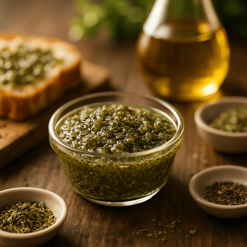 Chia Seed Herb-infused Olive Oil Spread