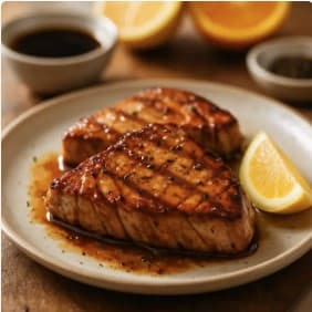Teriyaki Citrus Yellowfin Tuna Steaks