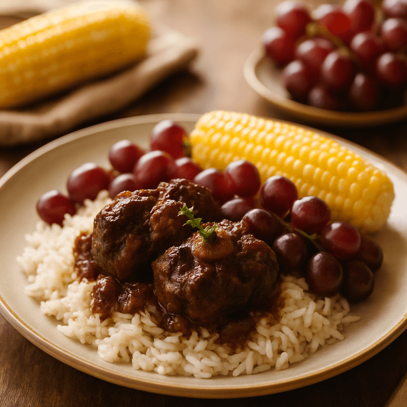Savory Braised Oxtail on Buttered Rice
