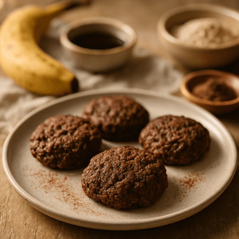 Spiced Banana Carob Air-Fried Cookies