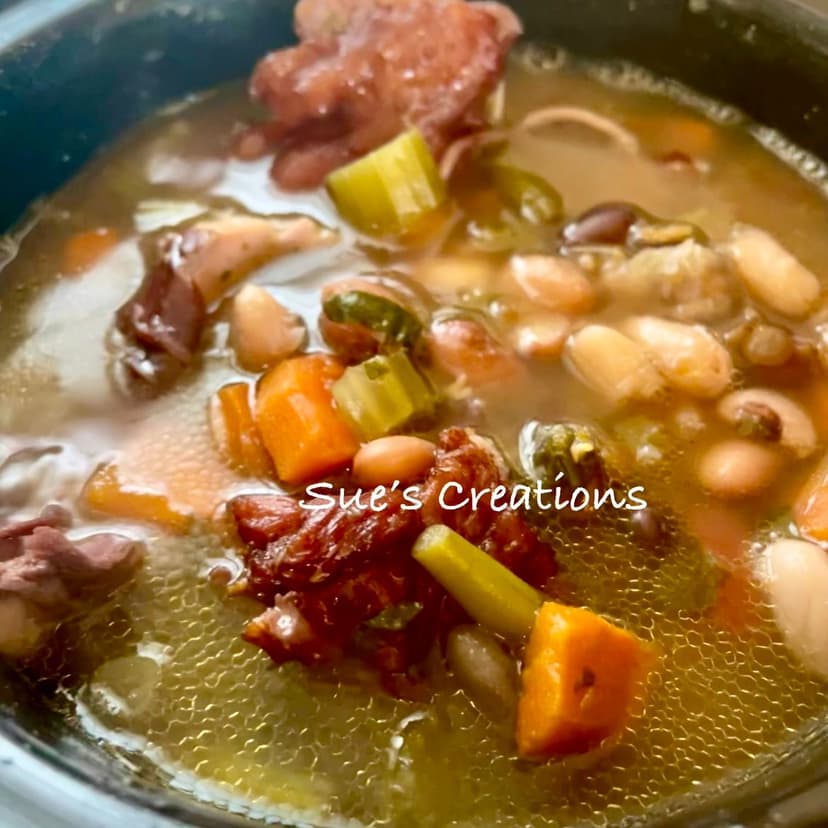 Smoky Hearty Mixed Bean Soup