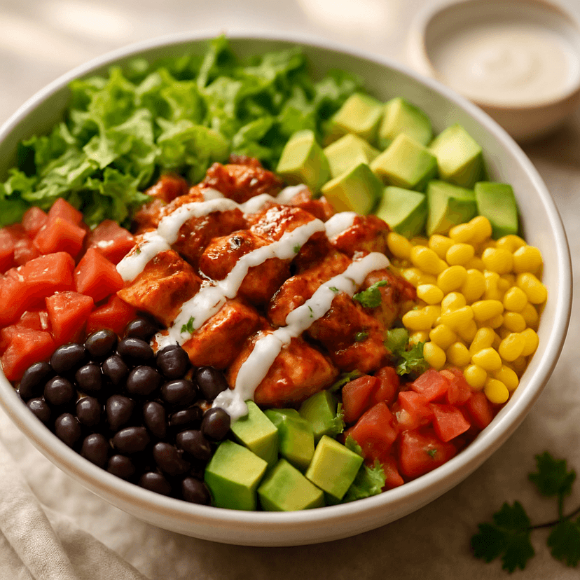 Chopped BBQ Ranch Chicken Salad Bowl