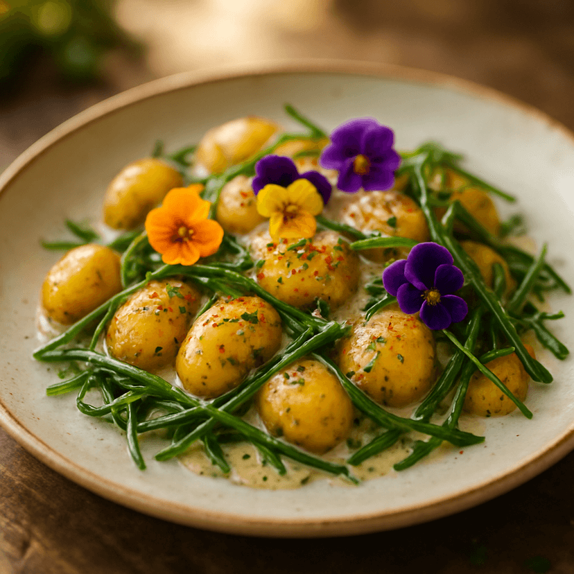 Enchanted Herb-Roasted Potatoes with Mönchsbart