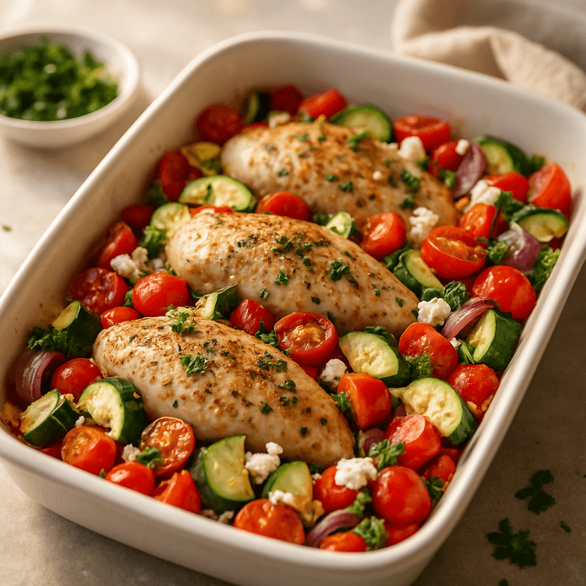 Lean Mediterranean Chicken Bake