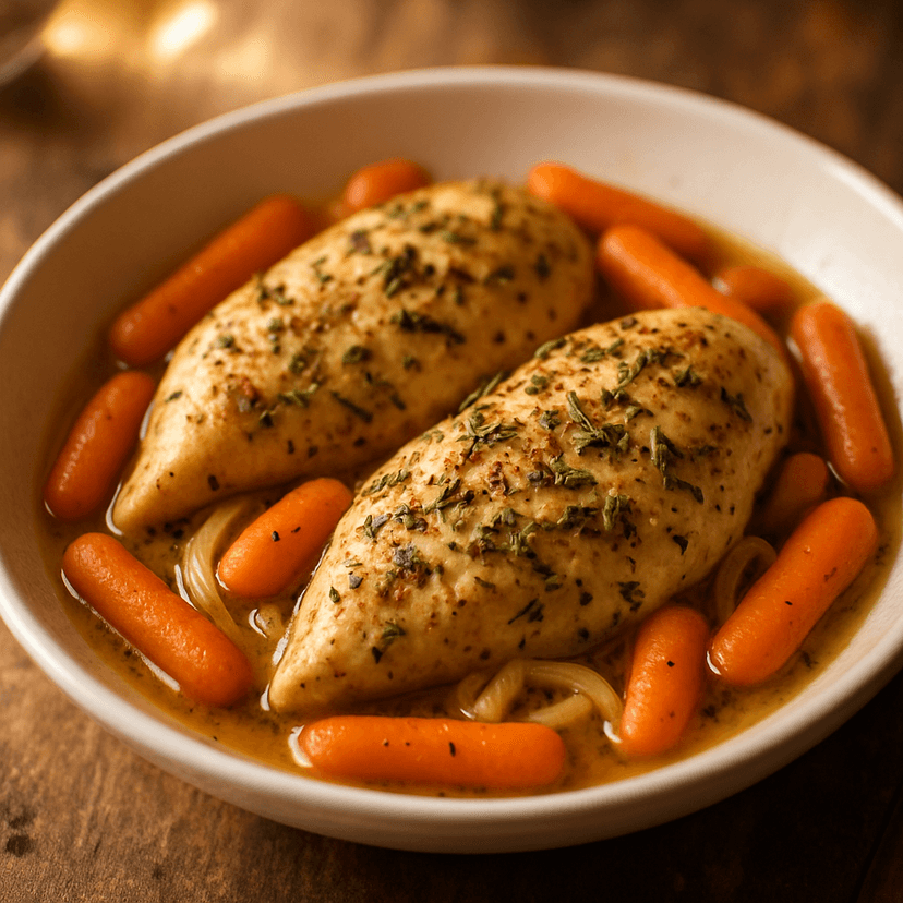 Simple Crockpot Garlic Herb Chicken