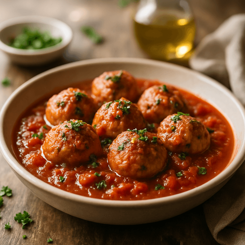 Slow Cooker Lean Turkey Meatballs in Fresh Tomato Sauce