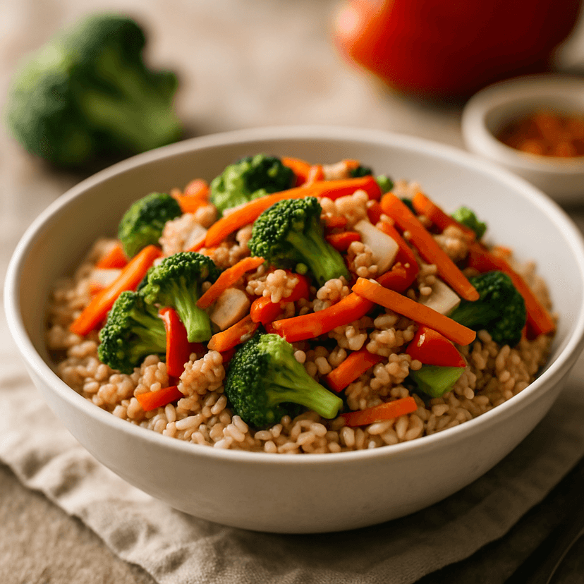 Healthy Ground Turkey Stir-Fry Bowl image