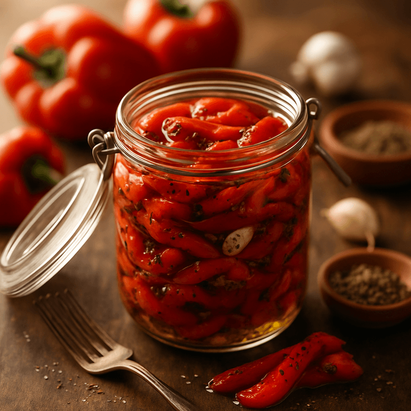 Homemade Jarred Roasted Red Peppers image