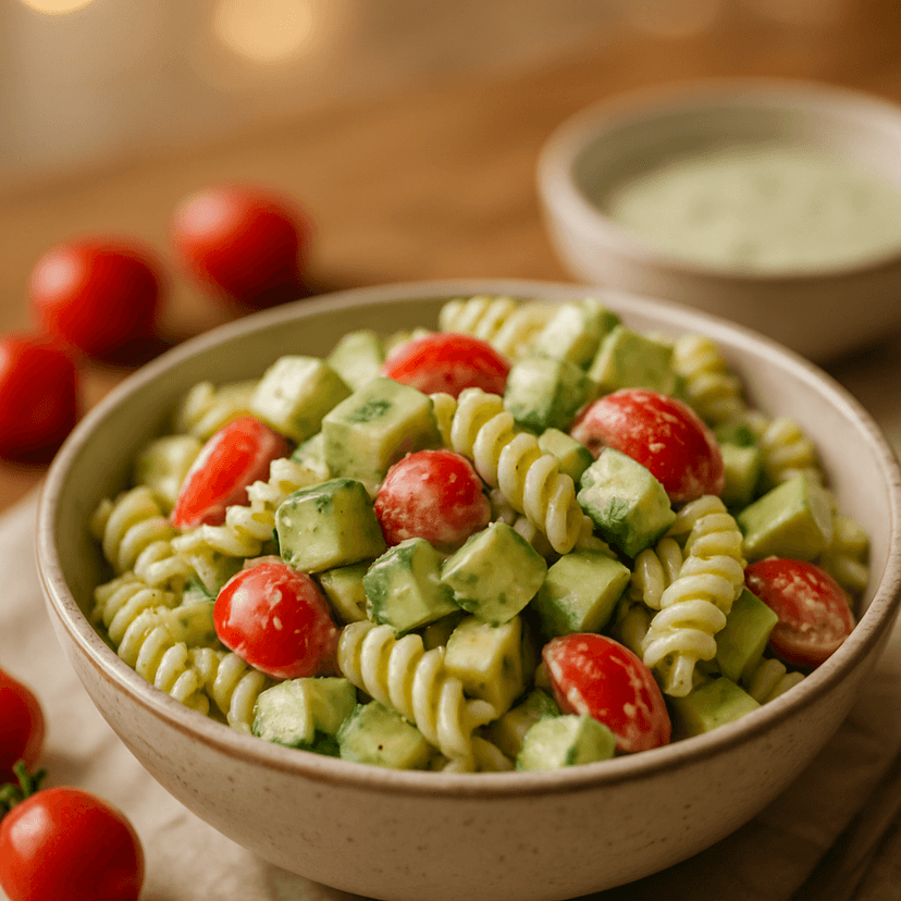 Creamy Avocado Pasta Salad with Dill Dressing