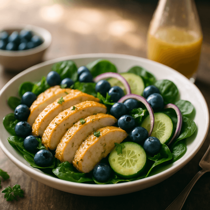 Fresh Chicken & Blueberry Spinach Salad