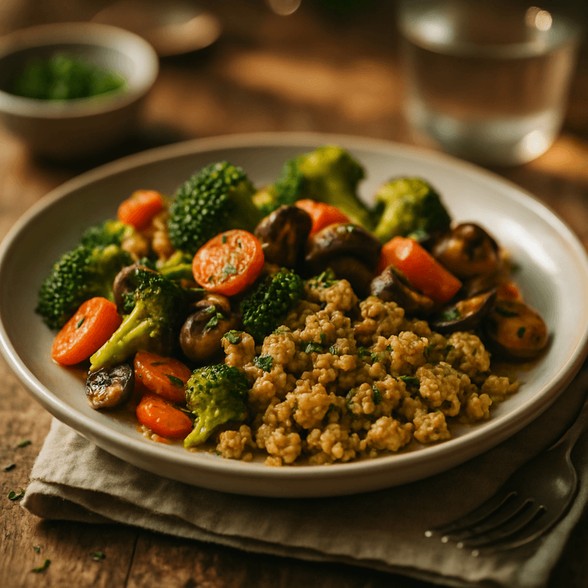 Garlic Butter Turkey with Roasted Veggies
