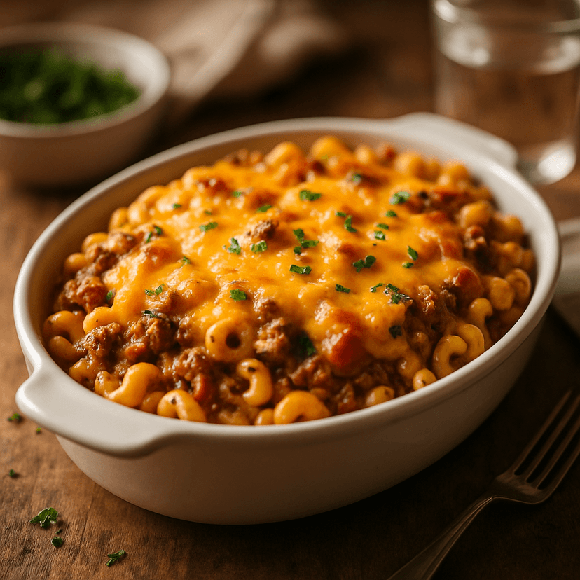 Loaded Cheesy Hamburger Casserole