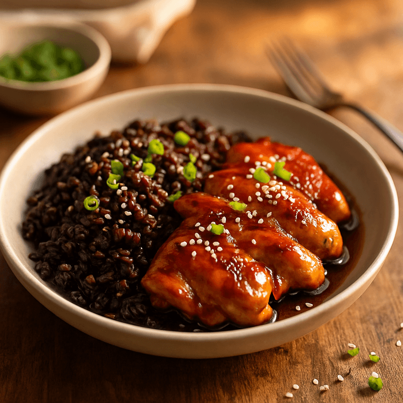 Savory Teriyaki Chicken with Nutty Black Rice