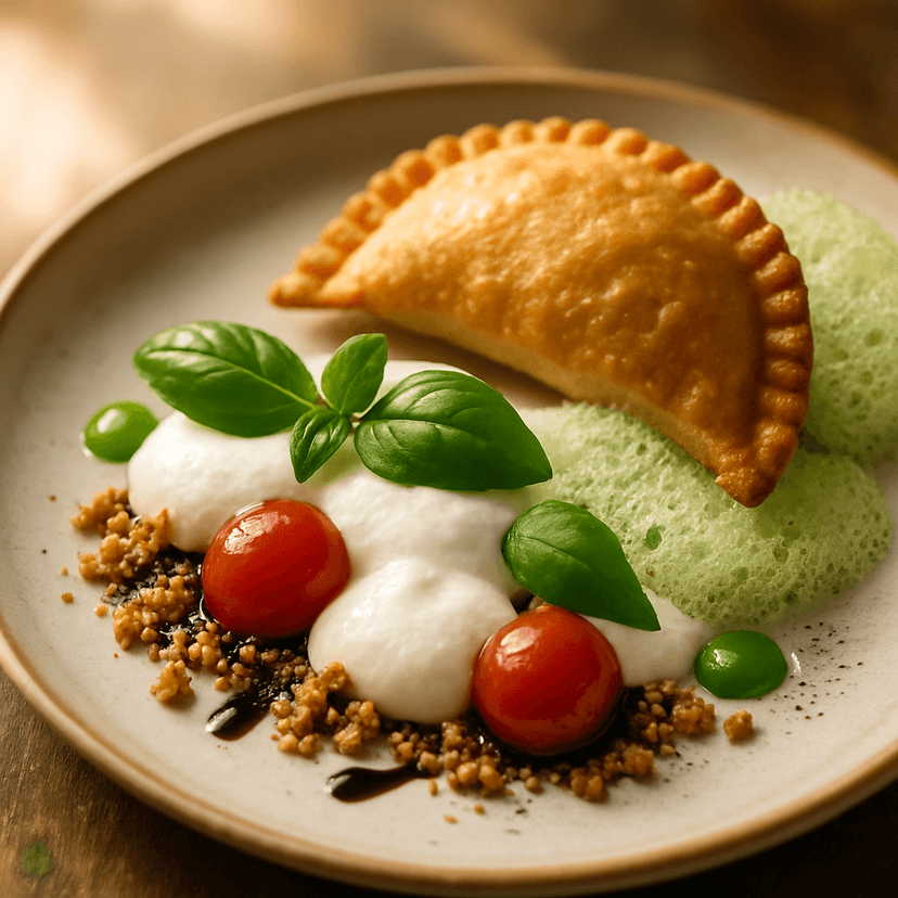 Empanada Capresse Molecular con Balsámico y Nueces