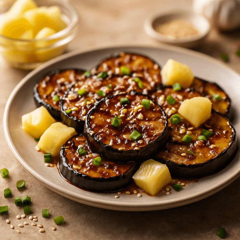 Hawaiian Grilled Eggplant with Pineapple Glaze