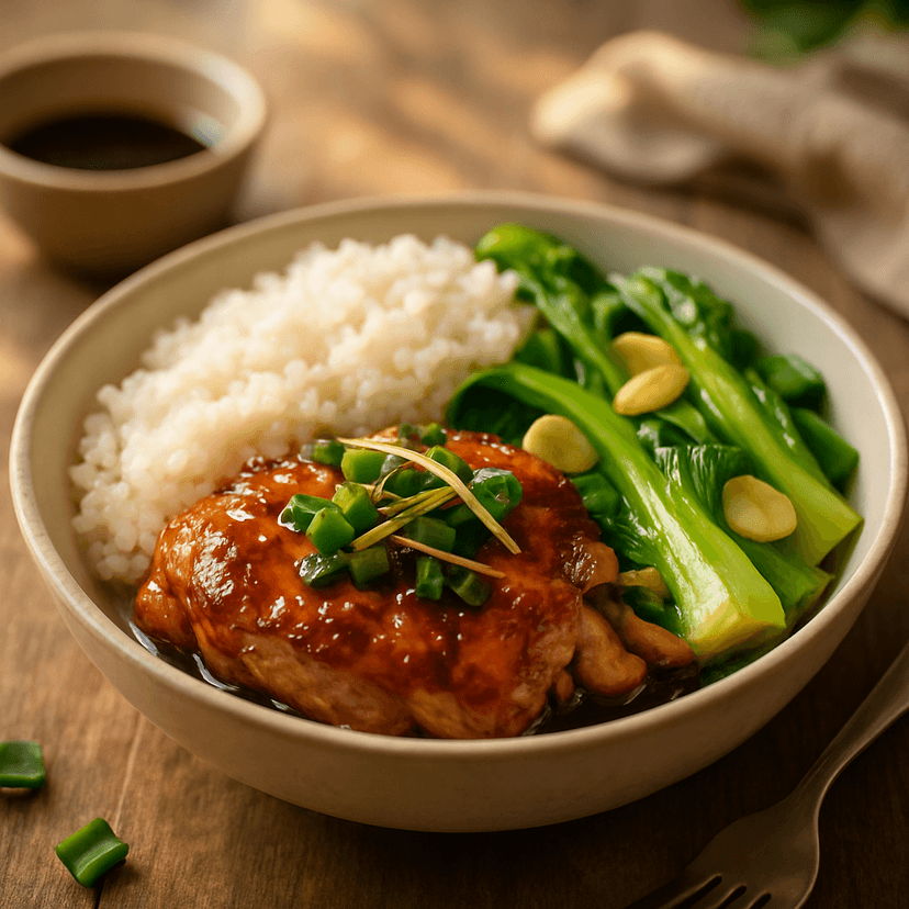 蔥薑醬油雞腿便當 image