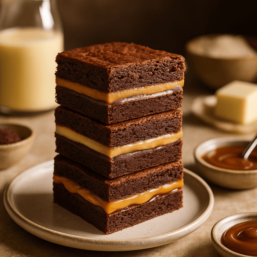 Quadruple Layered Cocoa Brownies