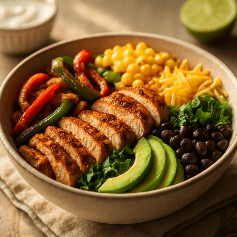 Protein-Packed Fajita Corn Taco Bowl image