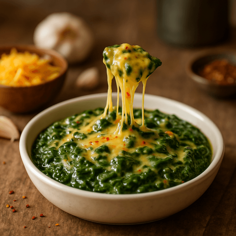Cheesy Garlic Spinach Melt