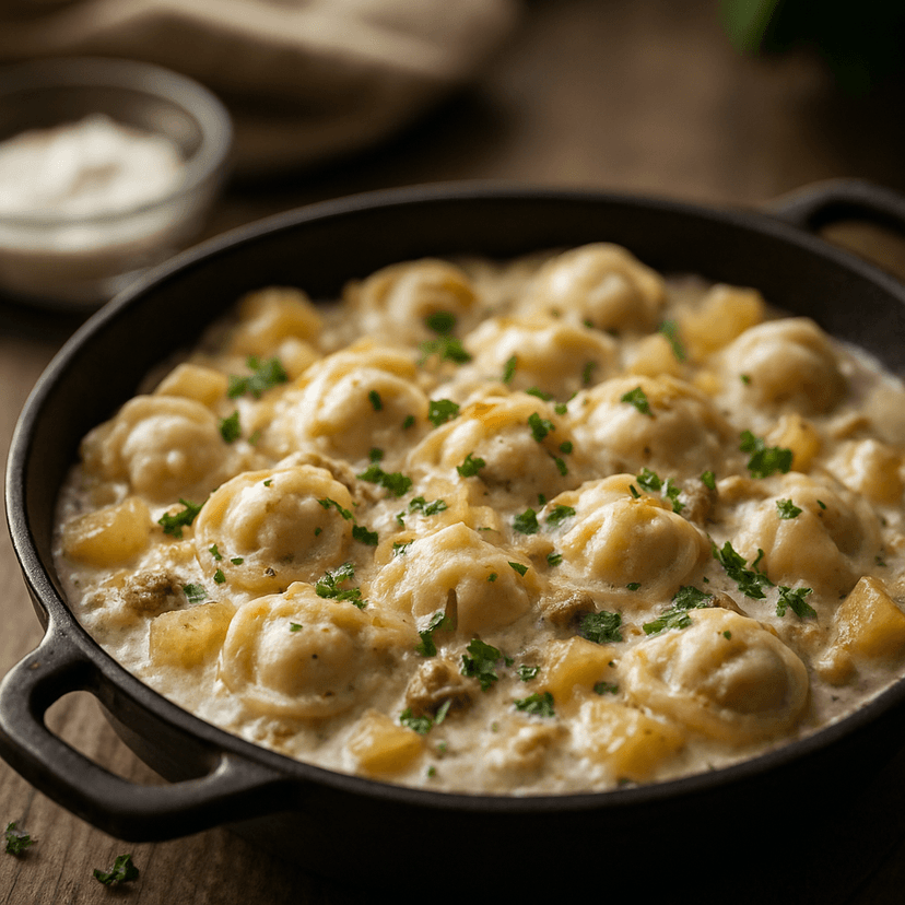 Creamy Pelmeni and Potato Skillet image