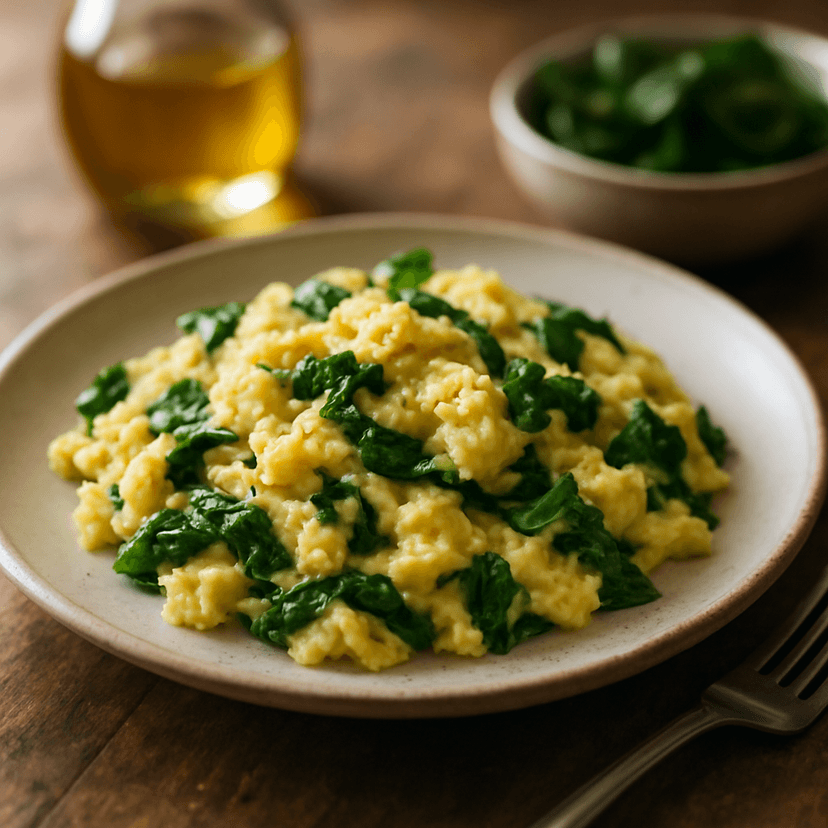 Fluffy Spinach Scrambled Eggs image
