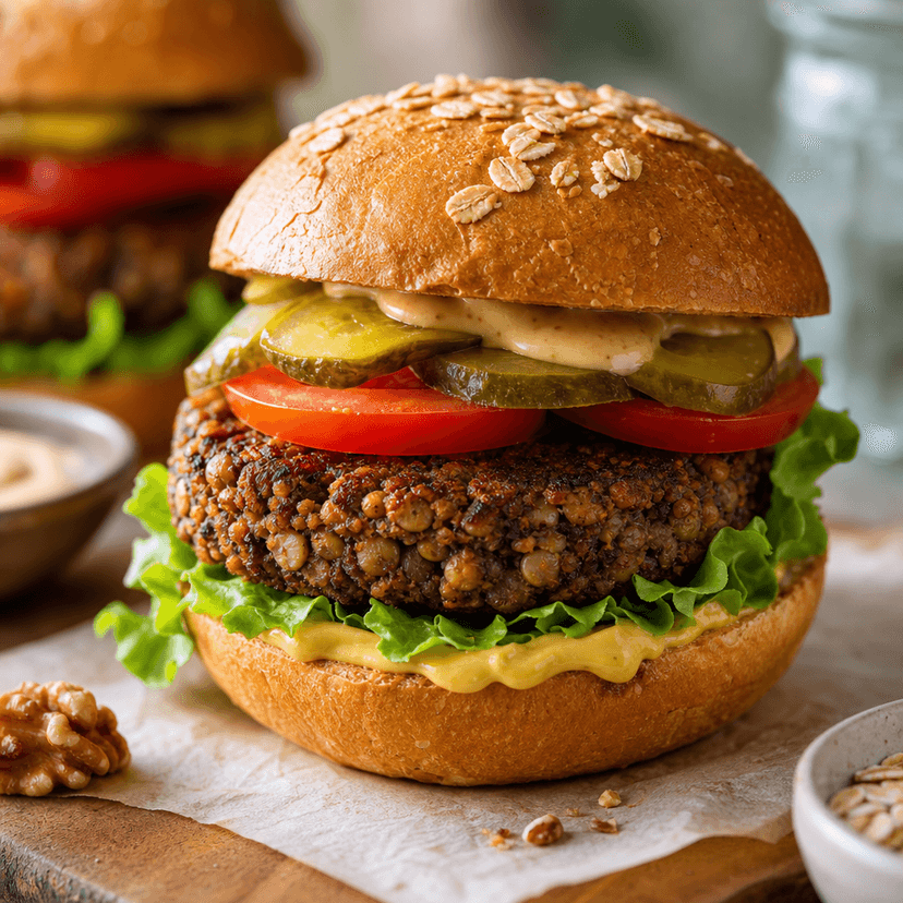 Smoky Lentil Walnut Burgers image