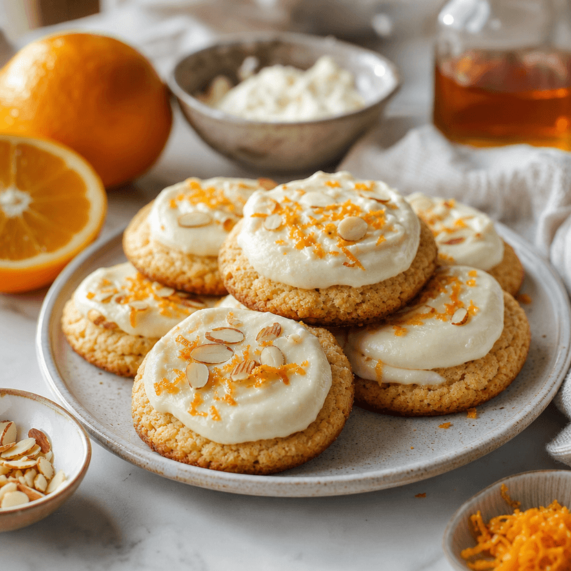 Soft & Chewy Orange Almond Cookies with Ricotta Glaze image