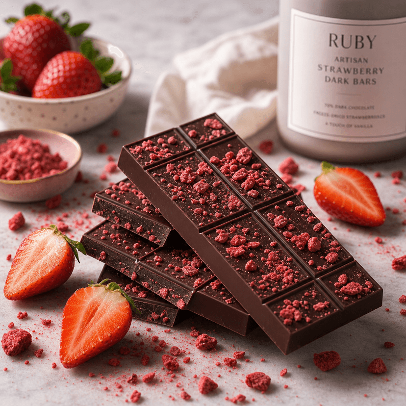 RUBY Artisan Strawberry Dark Bars