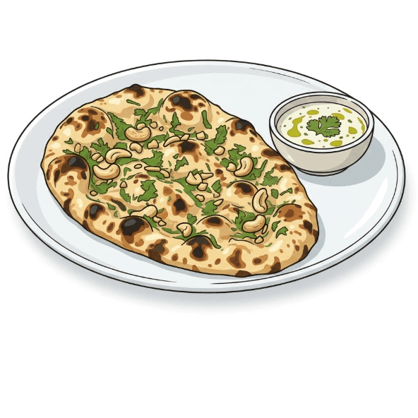 Grilled Cilantro-Mint Naan