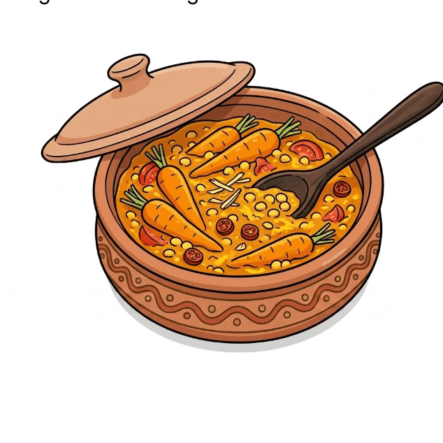 Afghan Carrot Hotpot with Herb Cucumber Garnish image