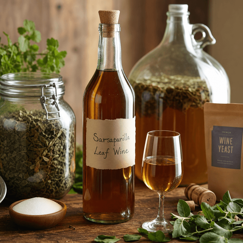Rustic Sarsaparilla Leaf Wine