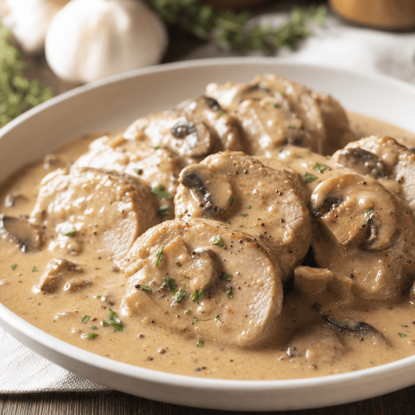 Savory Pork Tenderloin in Creamy Mushroom Sauce