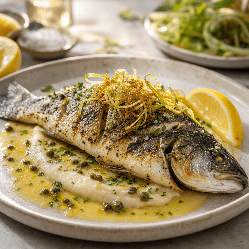 Branzino alla Griglia with Lemon Beurre Blanc image