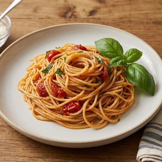 Balsamic Basil Tomato Spaghetti