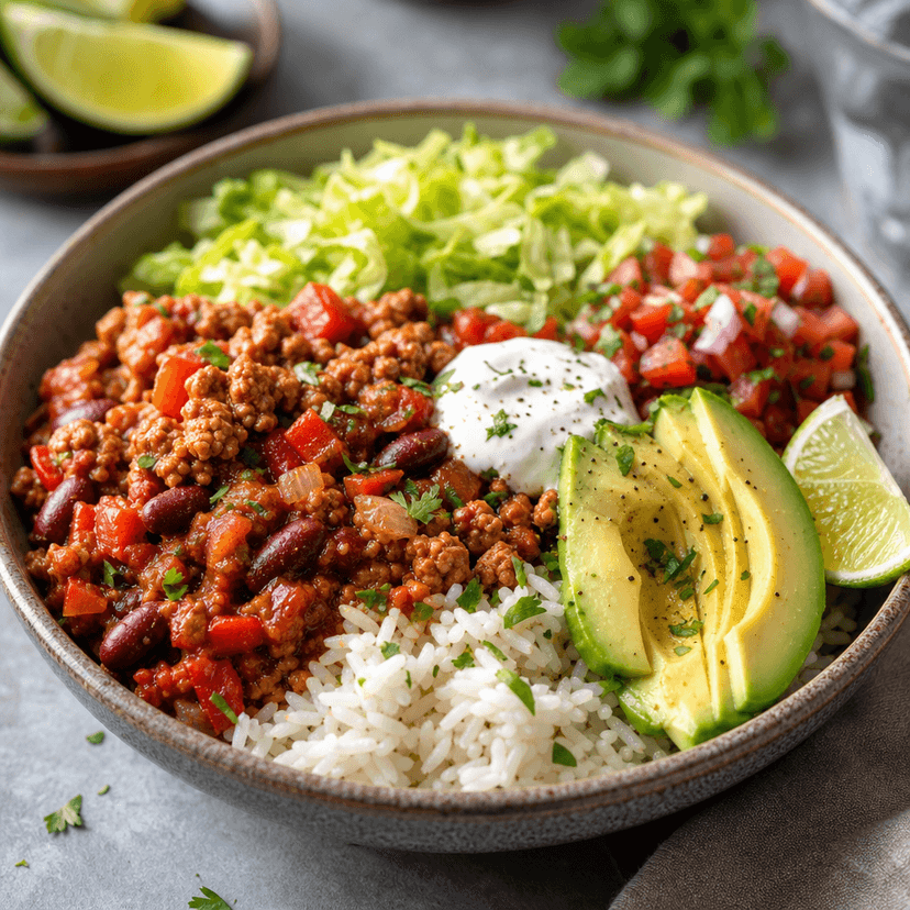 Turkey Chili Burrito Bowls image