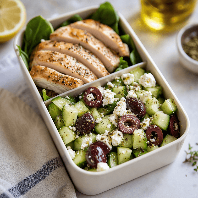 Greek Chicken Olive Bento Box