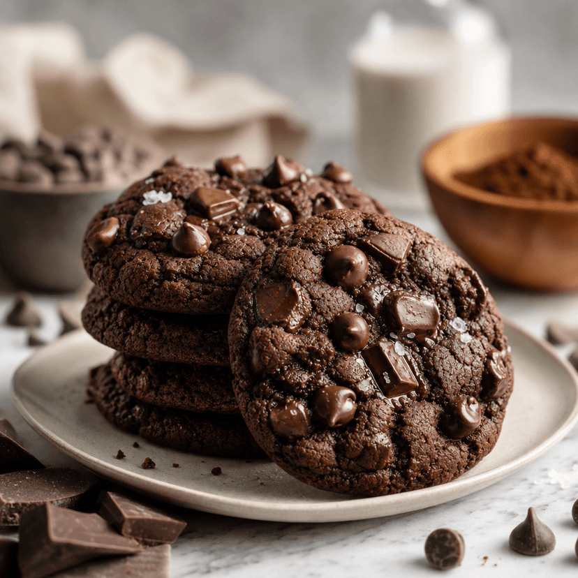 Chewy Double Chocolate Chip Cookies image