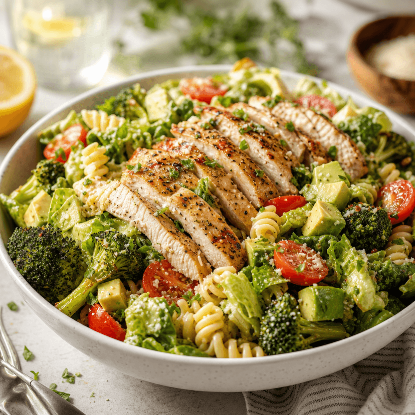 Chicken Avocado Pasta Salad Bowl image