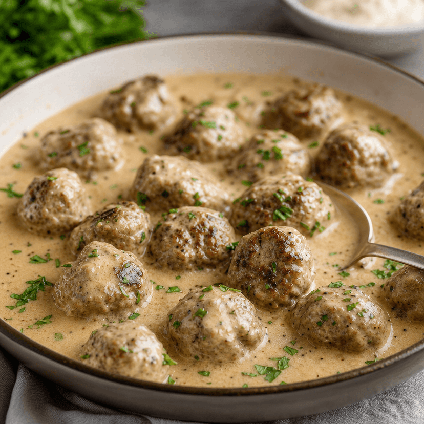 Creamy Keto Swedish Meatballs image