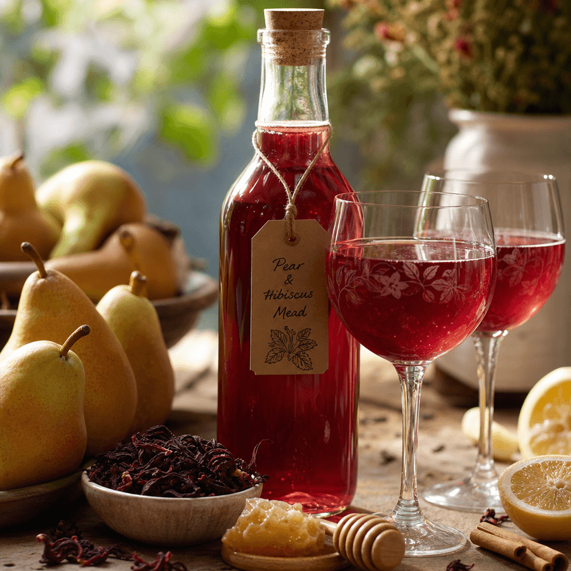 Pear and Hibiscus Mead