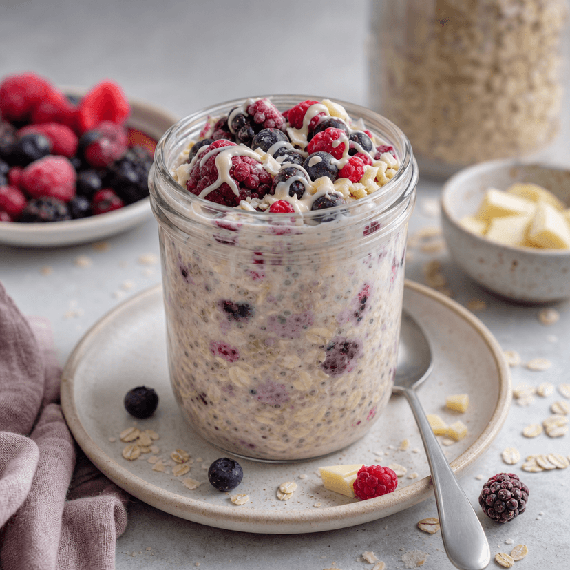 White Chocolate Berry Fibre Oats image