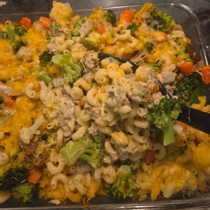 Creamy Turkey Veggie Pasta Bake image