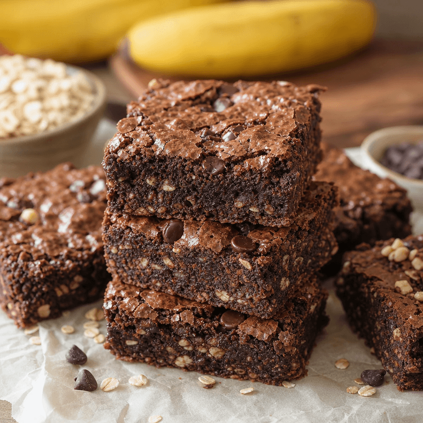 Fudgy Banana Oat Brownies image