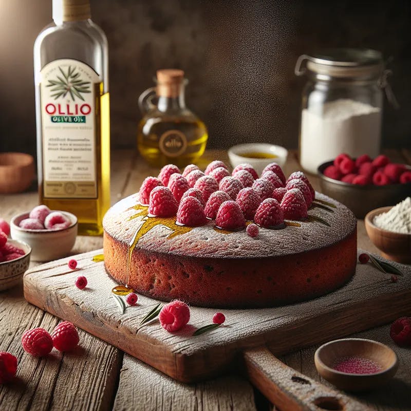Olive Oil Raspberry Cake