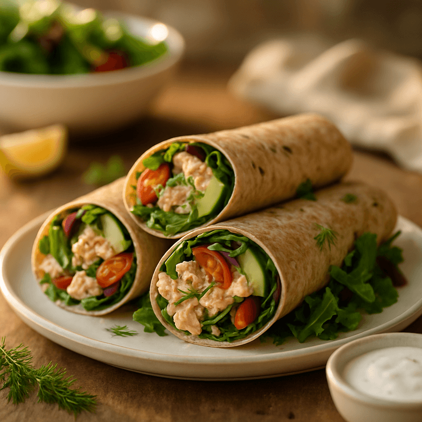 Citrus Salmon Wraps with Fresh Greens