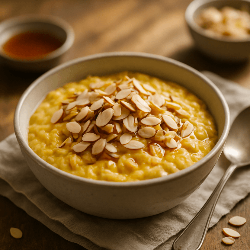 Creamy Saffron Almond Oat Porridge