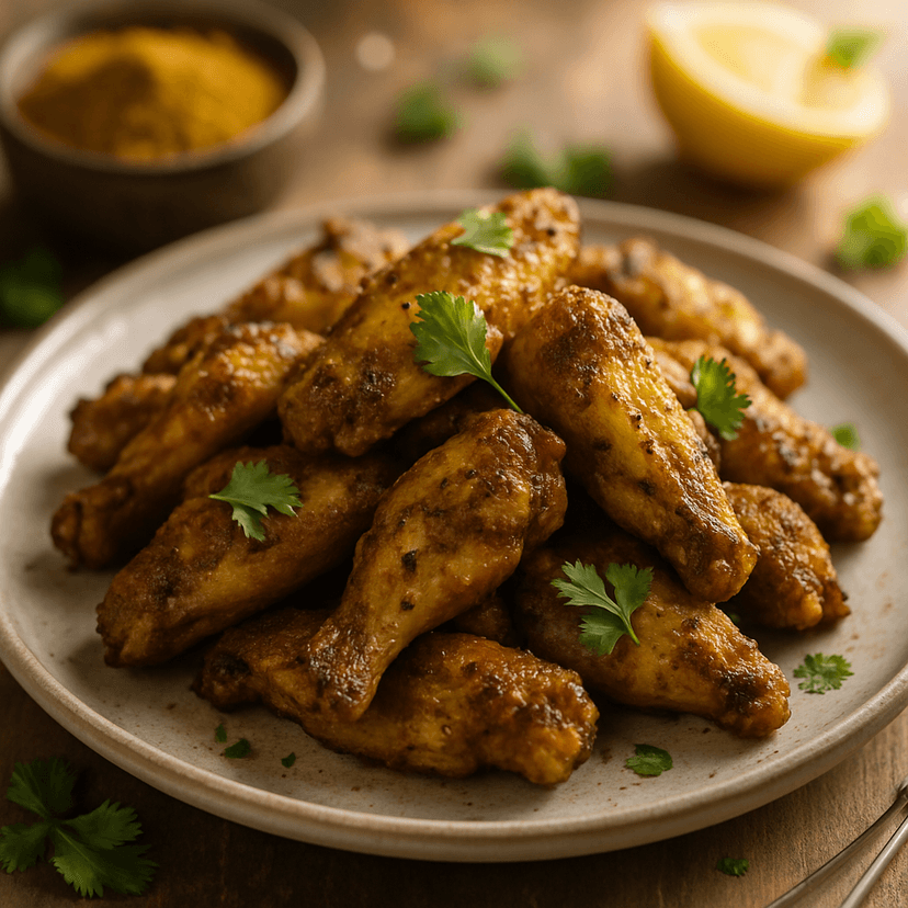 Pan-Fried Spiced Curry Chicken Wings image