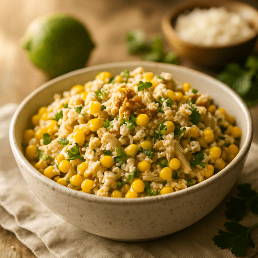 Zesty Elote-Style Shredded Chicken Salad